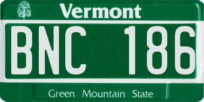VT license plate BNC186
