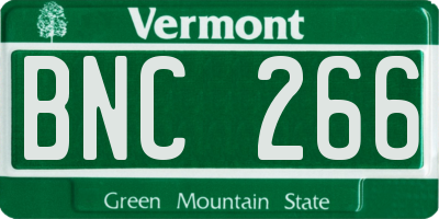 VT license plate BNC266