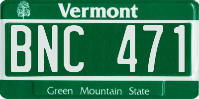 VT license plate BNC471