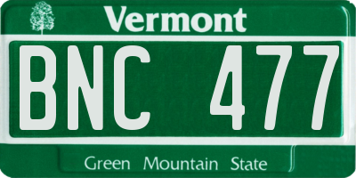 VT license plate BNC477