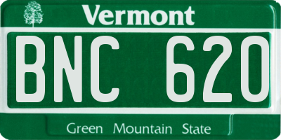 VT license plate BNC620
