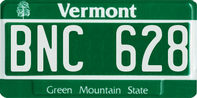 VT license plate BNC628