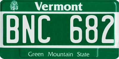 VT license plate BNC682