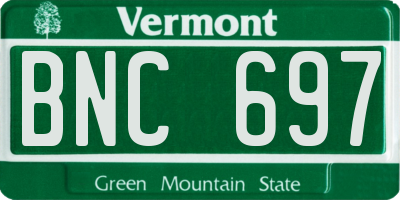 VT license plate BNC697