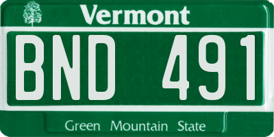 VT license plate BND491