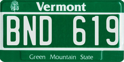 VT license plate BND619