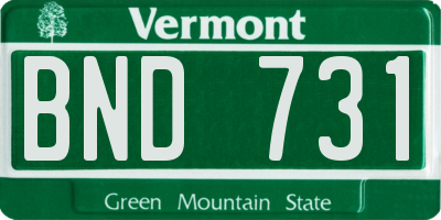 VT license plate BND731