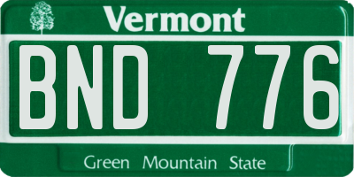 VT license plate BND776