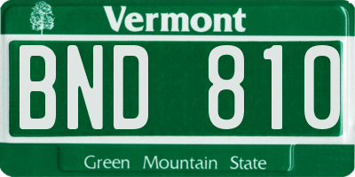 VT license plate BND810