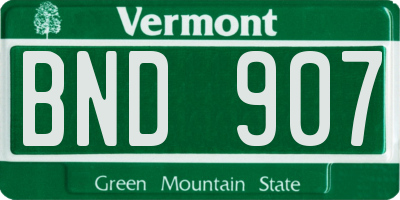 VT license plate BND907