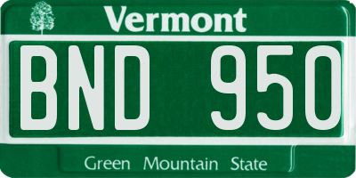 VT license plate BND950