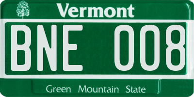 VT license plate BNE008