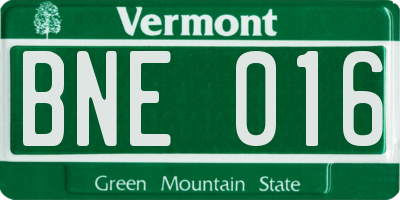 VT license plate BNE016