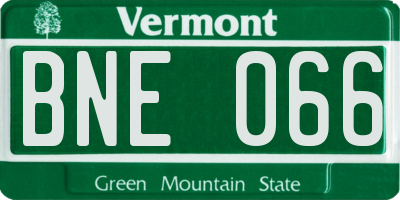 VT license plate BNE066