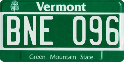 VT license plate BNE096