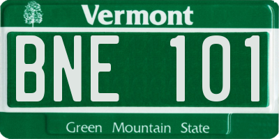 VT license plate BNE101