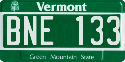 VT license plate BNE133