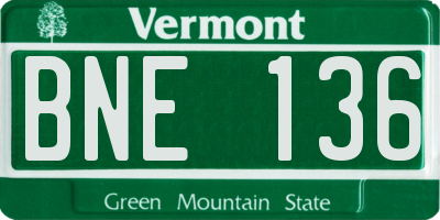 VT license plate BNE136