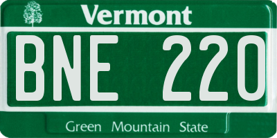 VT license plate BNE220