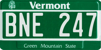 VT license plate BNE247