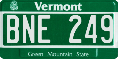 VT license plate BNE249