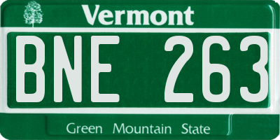 VT license plate BNE263