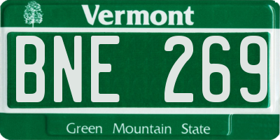 VT license plate BNE269