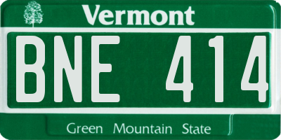 VT license plate BNE414