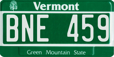 VT license plate BNE459