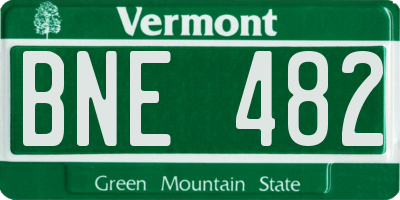 VT license plate BNE482