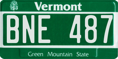 VT license plate BNE487