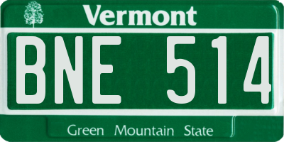 VT license plate BNE514