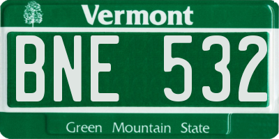 VT license plate BNE532