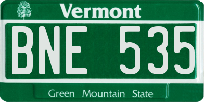 VT license plate BNE535