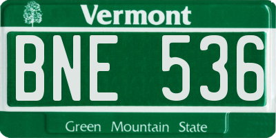 VT license plate BNE536