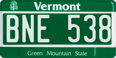VT license plate BNE538