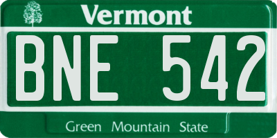 VT license plate BNE542