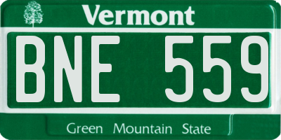 VT license plate BNE559