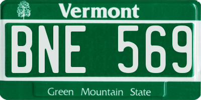 VT license plate BNE569
