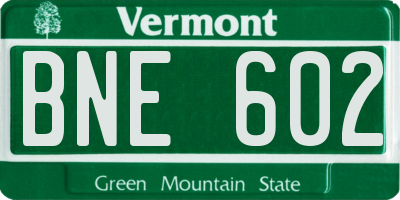 VT license plate BNE602