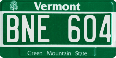 VT license plate BNE604