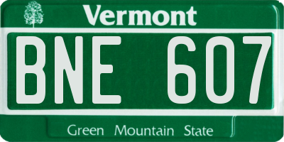 VT license plate BNE607