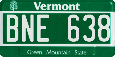 VT license plate BNE638