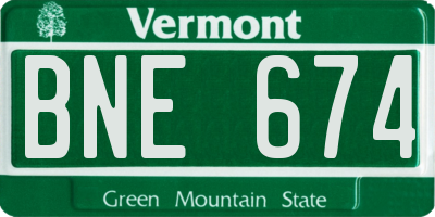 VT license plate BNE674
