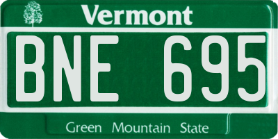 VT license plate BNE695