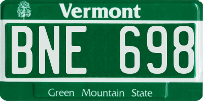 VT license plate BNE698