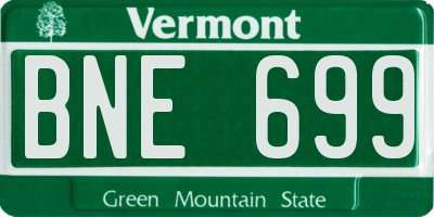 VT license plate BNE699