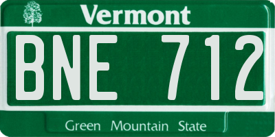 VT license plate BNE712