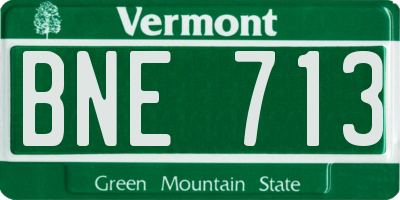 VT license plate BNE713