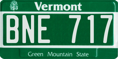 VT license plate BNE717